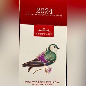 2024 Hallmark Keepsake ornament Violet-Green Swallow Beauty of birds New